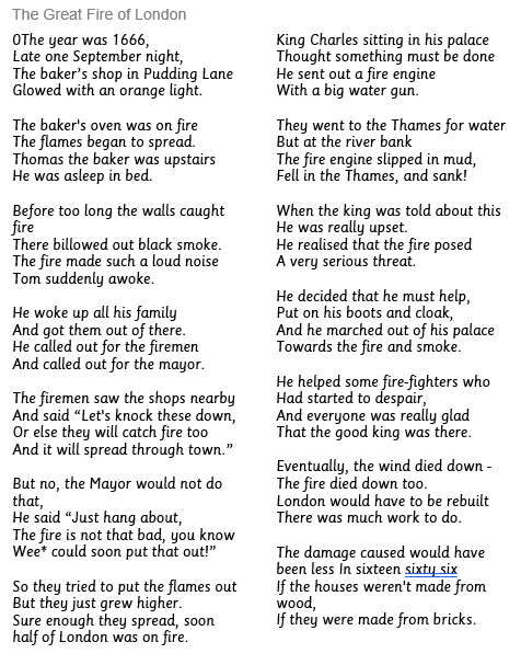 The Great Fire of London Poem - Moortown Primary School, Leeds